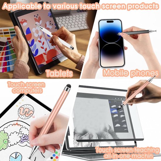 Styluspen voor Tablets - 3 Stuks Touchpen Tabletstift - 2-in-1 Styluspen - Compatibel met Alle Touchscreens en Mobiele Telefoons — afbeelding 4