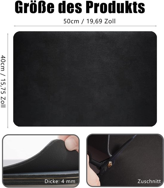 YQBFTC Afdruipmat, super absorberend, koffiezetapparaat, keukenmat, sneldrogend, met antislip rubberen onderlegger, voor aanrecht, 40 x 60 cm, zwart