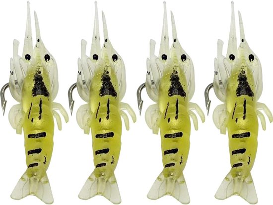 30 stuks zachte garnalenlokmiddelen met haak, roze/witte/groene crappie micrograsgarnalen voor forelbaars van Lifoost — afbeelding 3
