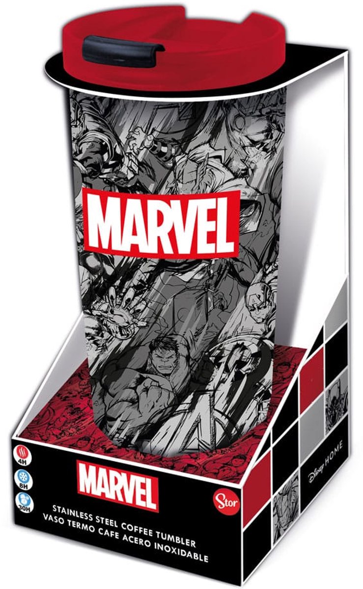 Marvel - Roestvrijstalen Reisbeker - Marvel-patroon - Stor