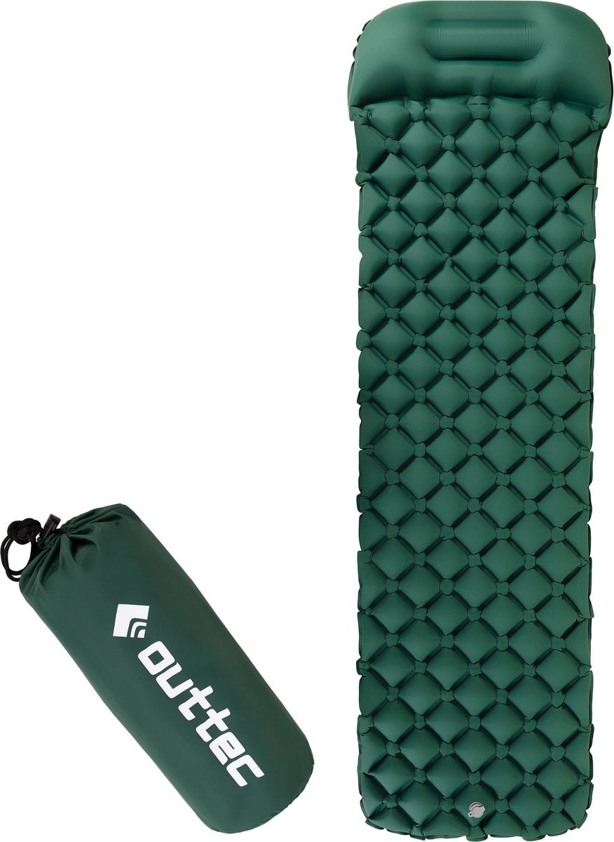 Outtec® Luchtmatras - Luchtbed - Slaapmat - 195x55 cm - Ultralicht - Waterdicht - Snel Oppompen - Opblaasbaar Matras - Camping, Outdoor