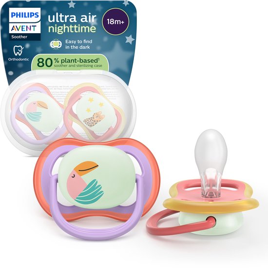 Philips Avent Ultra Air Night – Glow phosphorescente – (18 mois et plus) – Aérations Extra – 2 pièces – SCF376/33