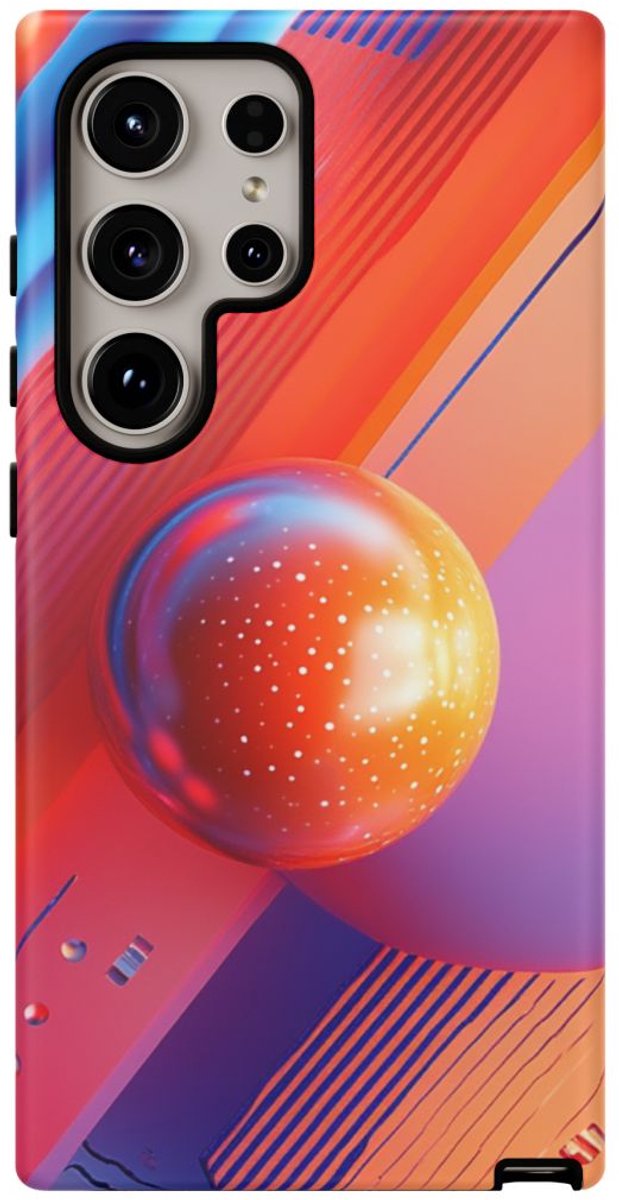 Vrolijke Abstracte Bollen en Strepen – Telefoonhoesje Geschikt voor Galaxy S24 Ultra