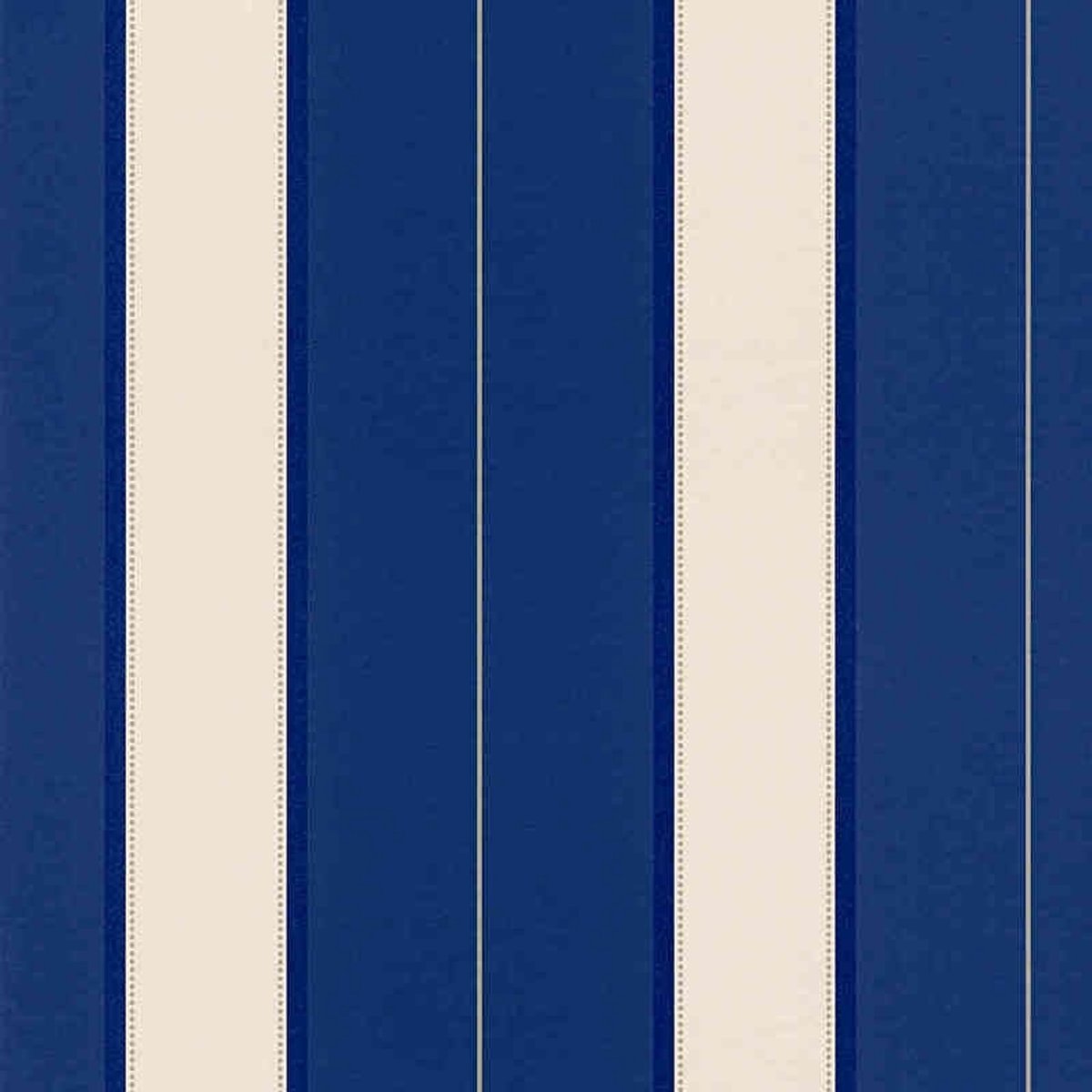 BLAUW STREPEN BEHANG PAPIER RASCH LOUNGE