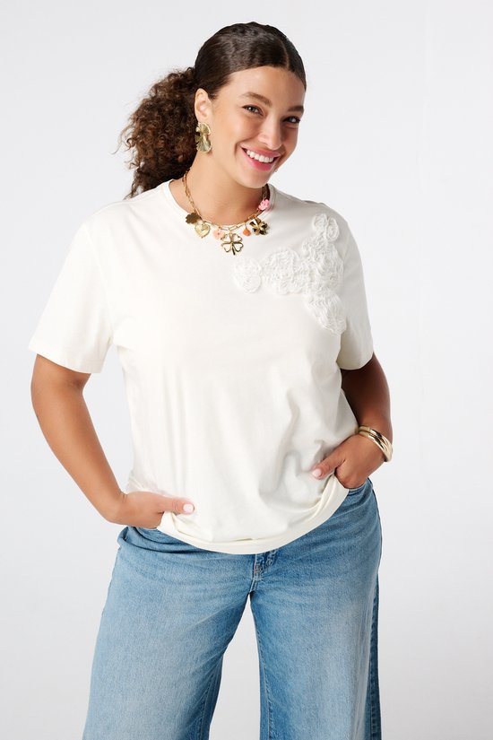 MS Mode T-shirt T-shirt met geborduurde opdruk