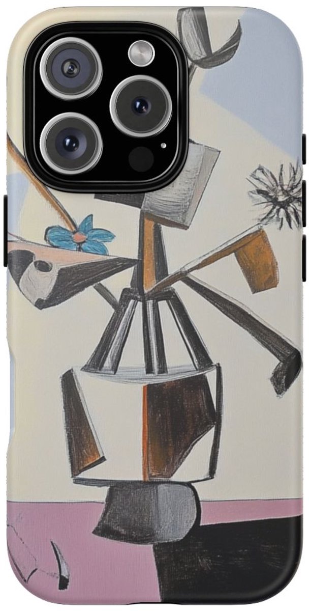 Cubistisch Bloemstuk – Telefoonhoesje Geschikt voor iPhone 16 Pro