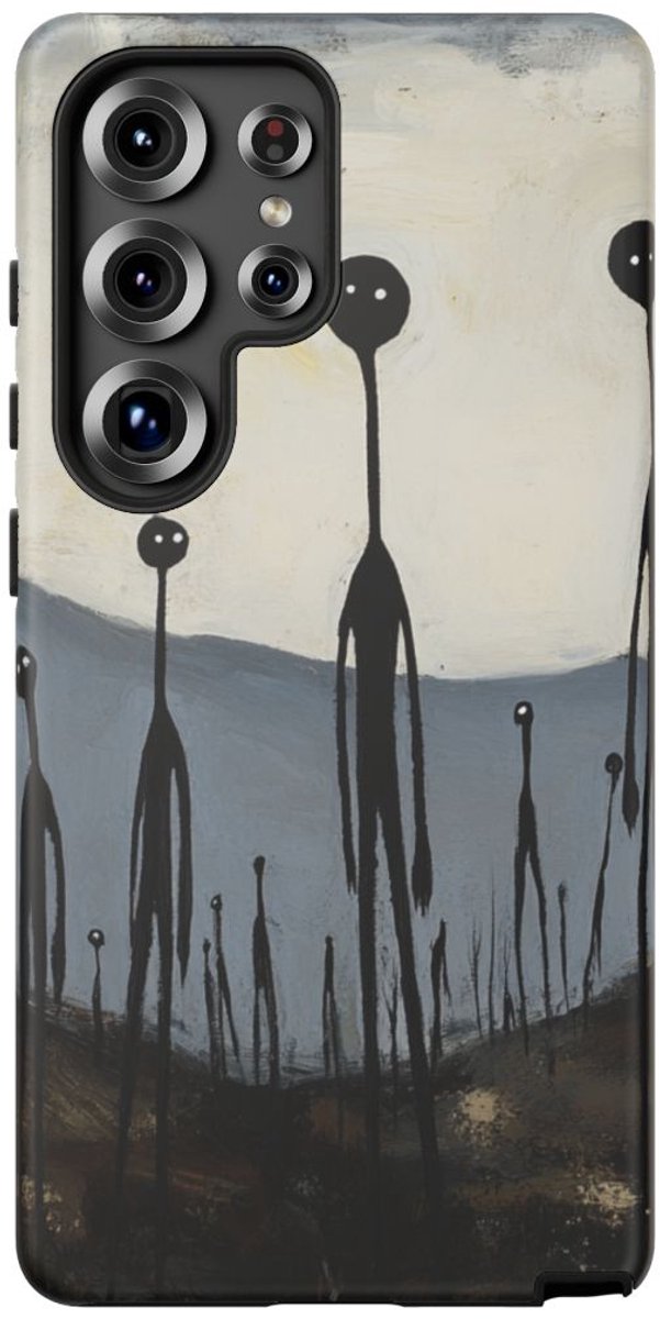 Spookachtige Stokfiguren Landschap – Telefoonhoesje Geschikt voor Galaxy S25 Ultra