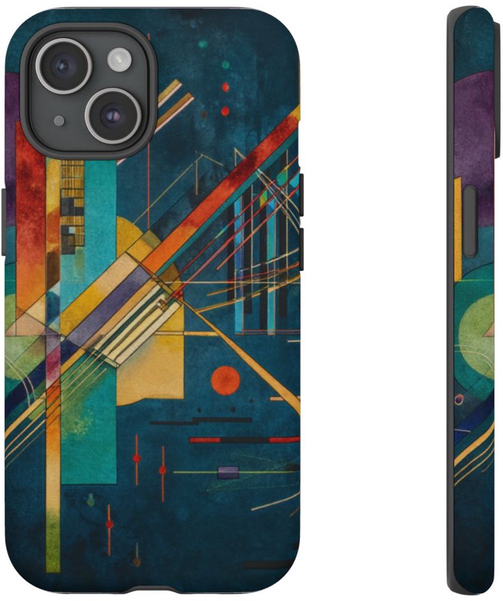 Abstracte Geometrische Kunst – Telefoonhoesje Geschikt voor iPhone 15