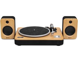 House of Marley Stir It Up 2 Bluetooth Platenspeler met Passieve Speakers - Home Audio - LP Speler - Vinyl - Auto-stop - Anti Skating - Ingebouwde Voorversterker - FSC goedgekeurd Bamboe hout - Audio Technica Element