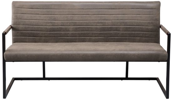 canapé luge industriel LOFT 160cm taupe avec accoudoir - 42275