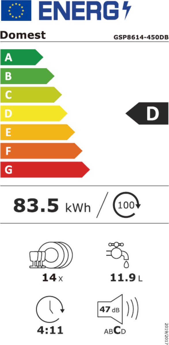 Exquisit GSP8614-450DB - 5 Jaar garantie - Vaatwasser - Vrijstaand - Startuitstel - 14 Couverts - 47dB - Zwart — afbeelding 2