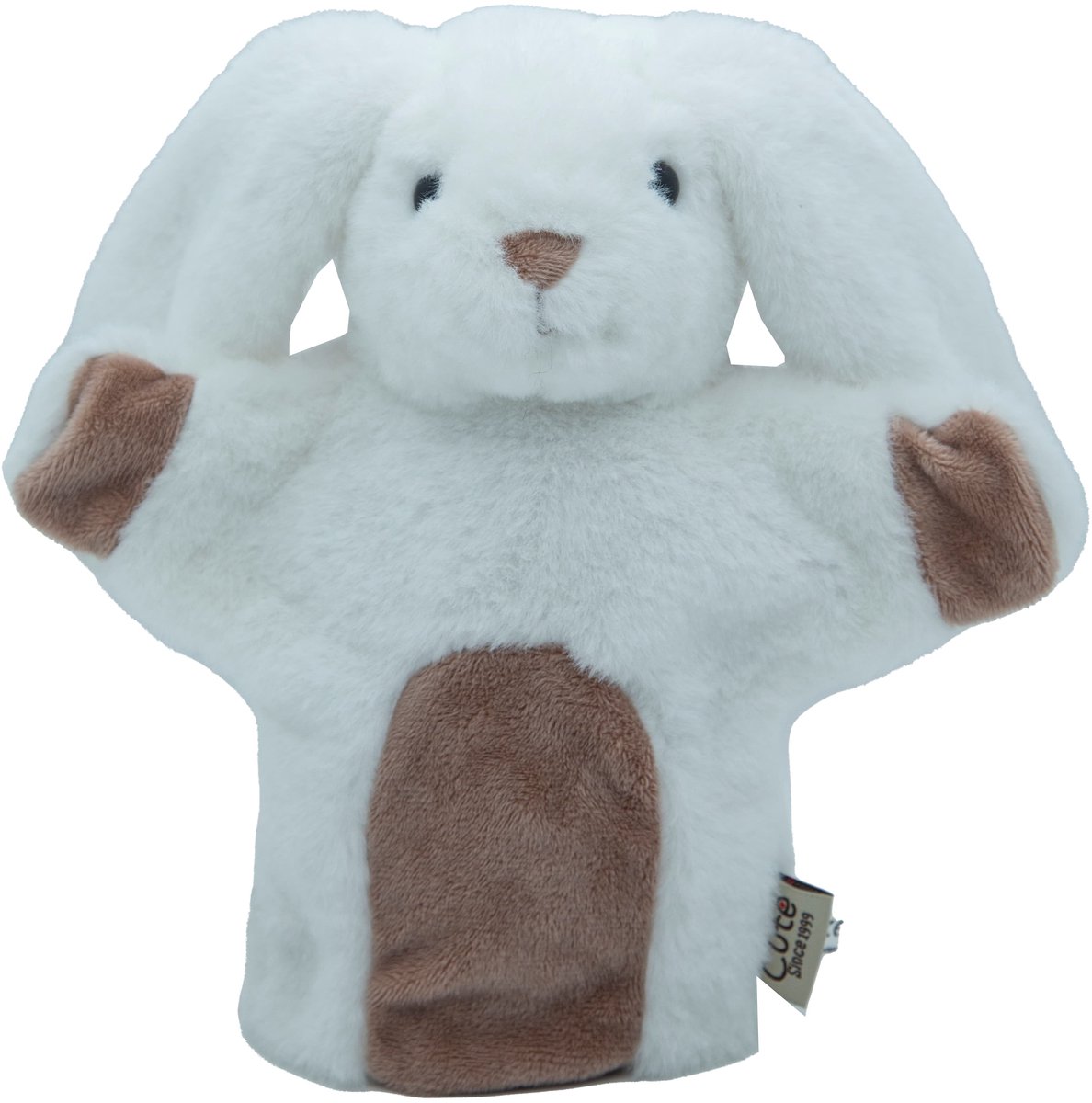 Cute since 1999 - Knuffel handpop Witte Konijn - Dier knuffel - Handpop voor poppenkast - 20cm