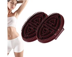 2x Massage Borstel - Cellulitis Massage Borstel - Droogborstelen - Lichaamsborstel - Lichaams Massage Borstel - Nekborstel - Body Massage Brush - Anti-Cellulitis Borstel - Doorbloeding - Ergonomische - Voor Rug Nek Schouder Buik Taille Armen En Benen