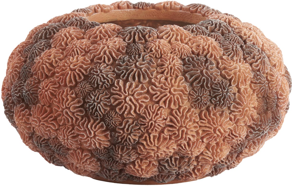 vaas CORAL in perzik en lichtbruin – Ø47,5x25,5 cm