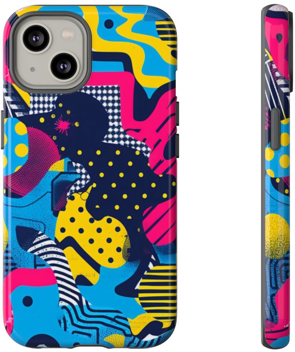 Vrolijk Abstract Geometrisch Patroon – Telefoonhoesje Geschikt voor iPhone 14