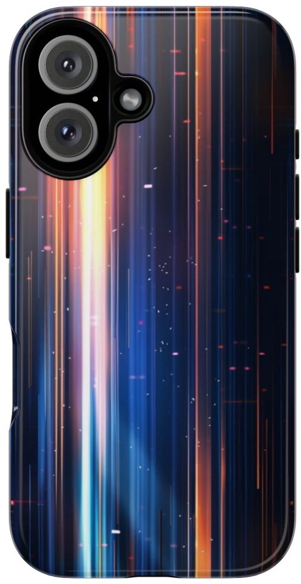 Verticale Lichtstralen in Abstract Ontwerp – Telefoonhoesje Geschikt voor iPhone 16