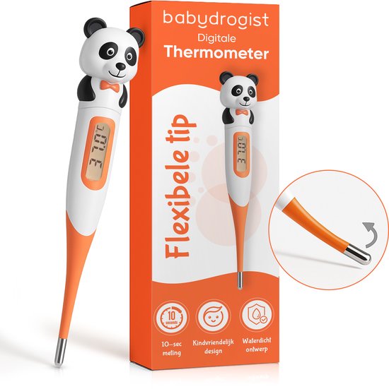 Babydrogist digitale Baby Thermometer met flexibele tip - Rectaal, oksel & oraal - Panda