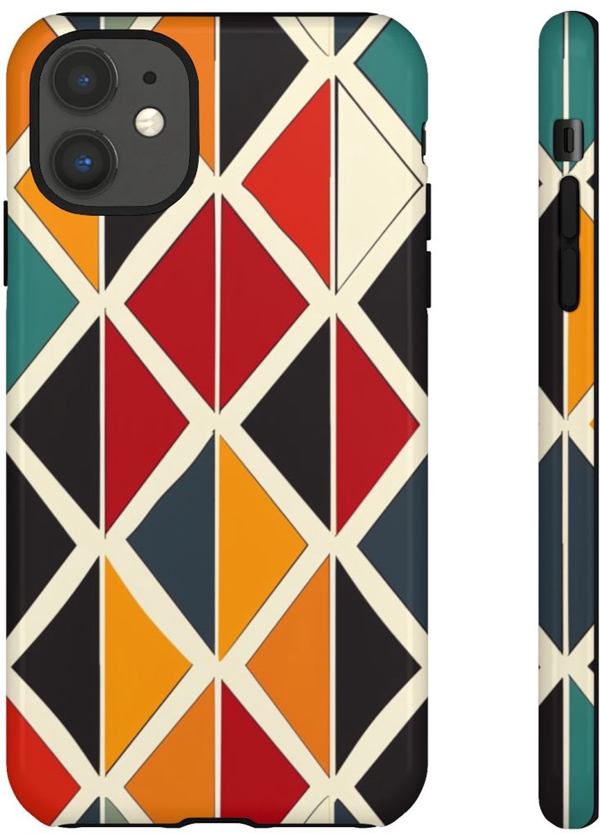 Kleurrijk Geometrisch Diamantpatroon – Telefoonhoesje Geschikt voor iPhone 11