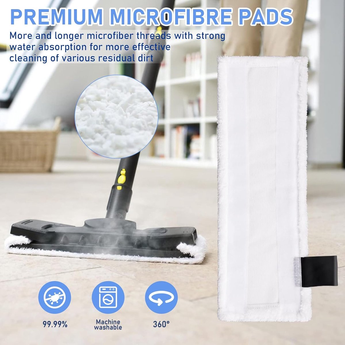 Stoomreiniger-accessoires set - 12 stuks - microvezel en nylon - veelzijdig — cadeau in Cadeau-ideeën - foto 5