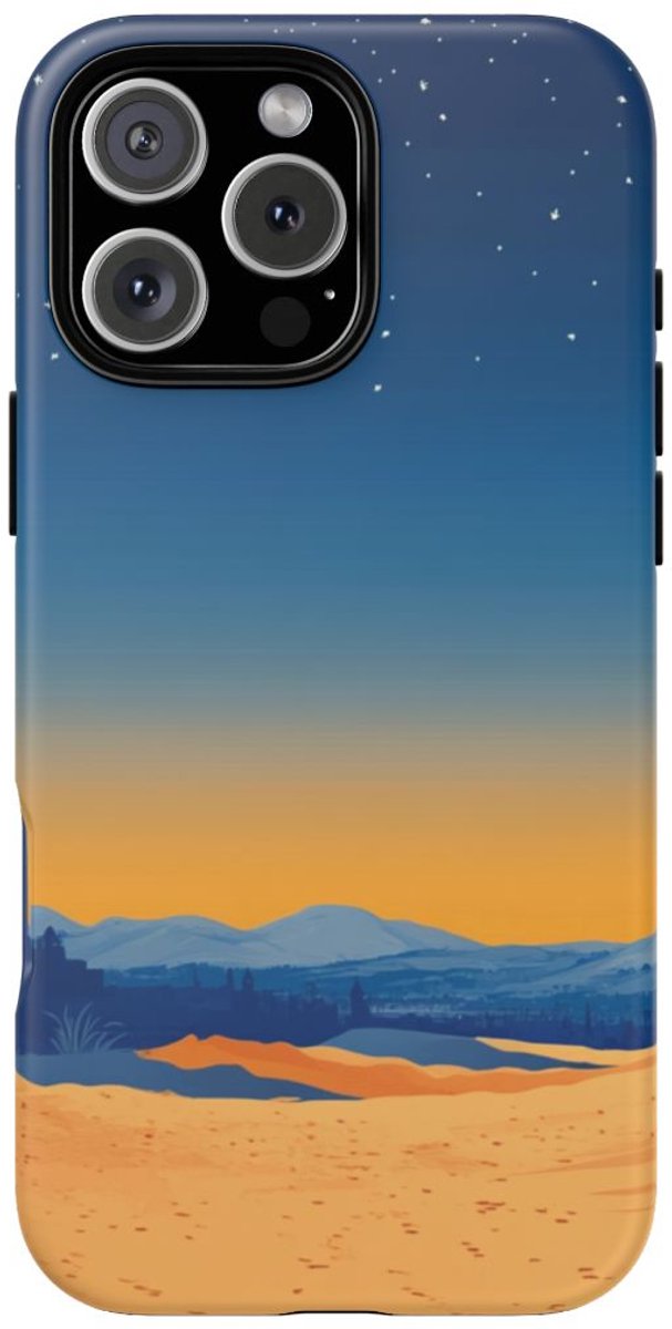 Arabisch Nachtlandschap met Sikkelmaan – Telefoonhoesje Geschikt voor iPhone 16 Pro Max