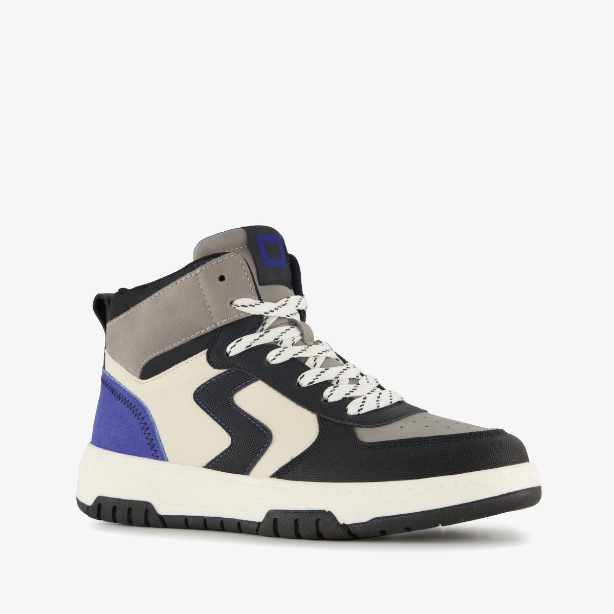 Blue Box hoge jongens sneakers zwart grijs - Maat 37