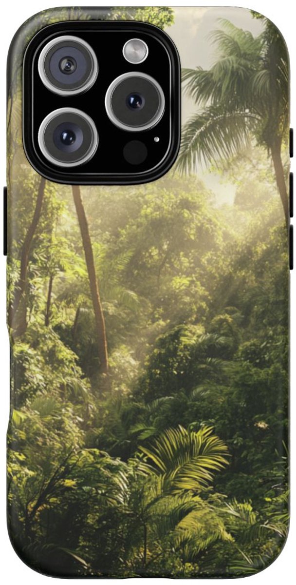 Tropisch Boslandschap – Telefoonhoesje Geschikt voor iPhone 16 Pro