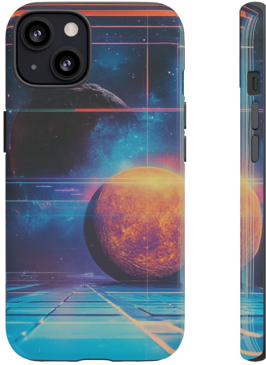 Abstracte Ruimtekunst met Geometrische Vormen – Telefoonhoesje Geschikt voor iPhone 13