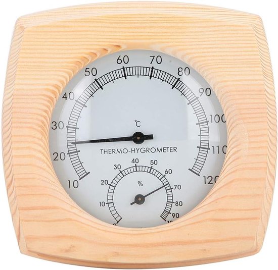 Thermomètre hygromètre pour sauna, 2 en 1, en bois, thermomètre rond en bois, accessoire de sauna de haute précision, thermomètre hygromètre numérique pour hammam salle de sauna Thermomètre hygromètre pour sauna, 2 en 1, en bois, thermomètre rond en bois, accessoire de sauna de haute précision, thermomètre hygromètre numérique pour hammam salle de sauna