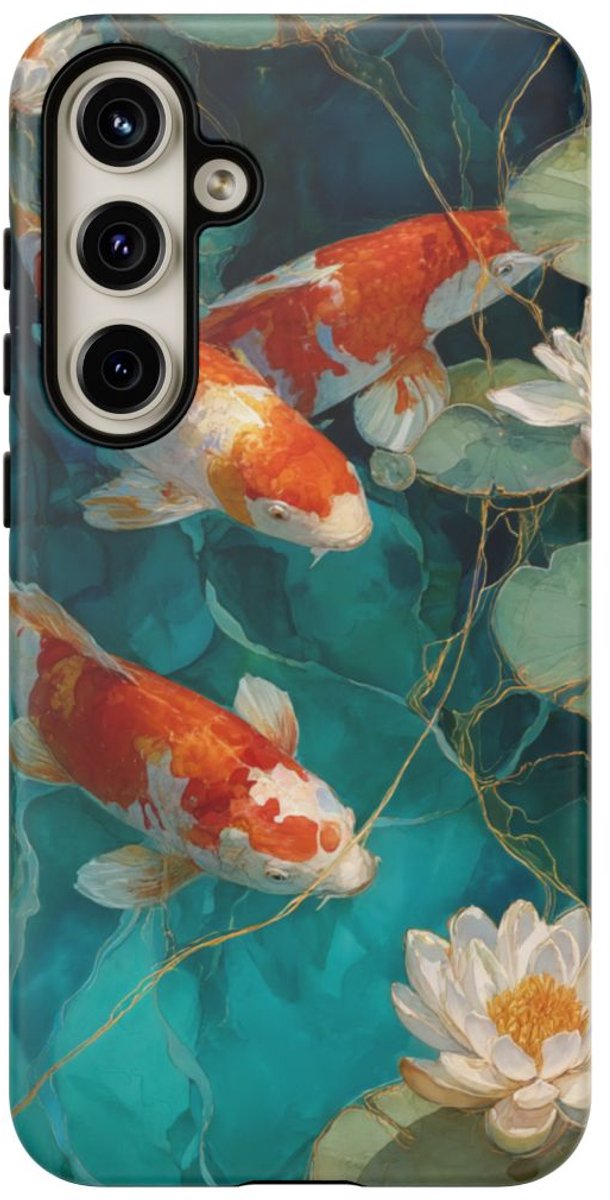 Koi Karpers en Waterlelies – Telefoonhoesje Geschikt voor Galaxy S24 Plus