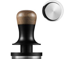 MHW-3BOMBER Flash tamper - constante druk - geluidsfeedback - walnoothout en rvs - 58.35mm - vlakke basis