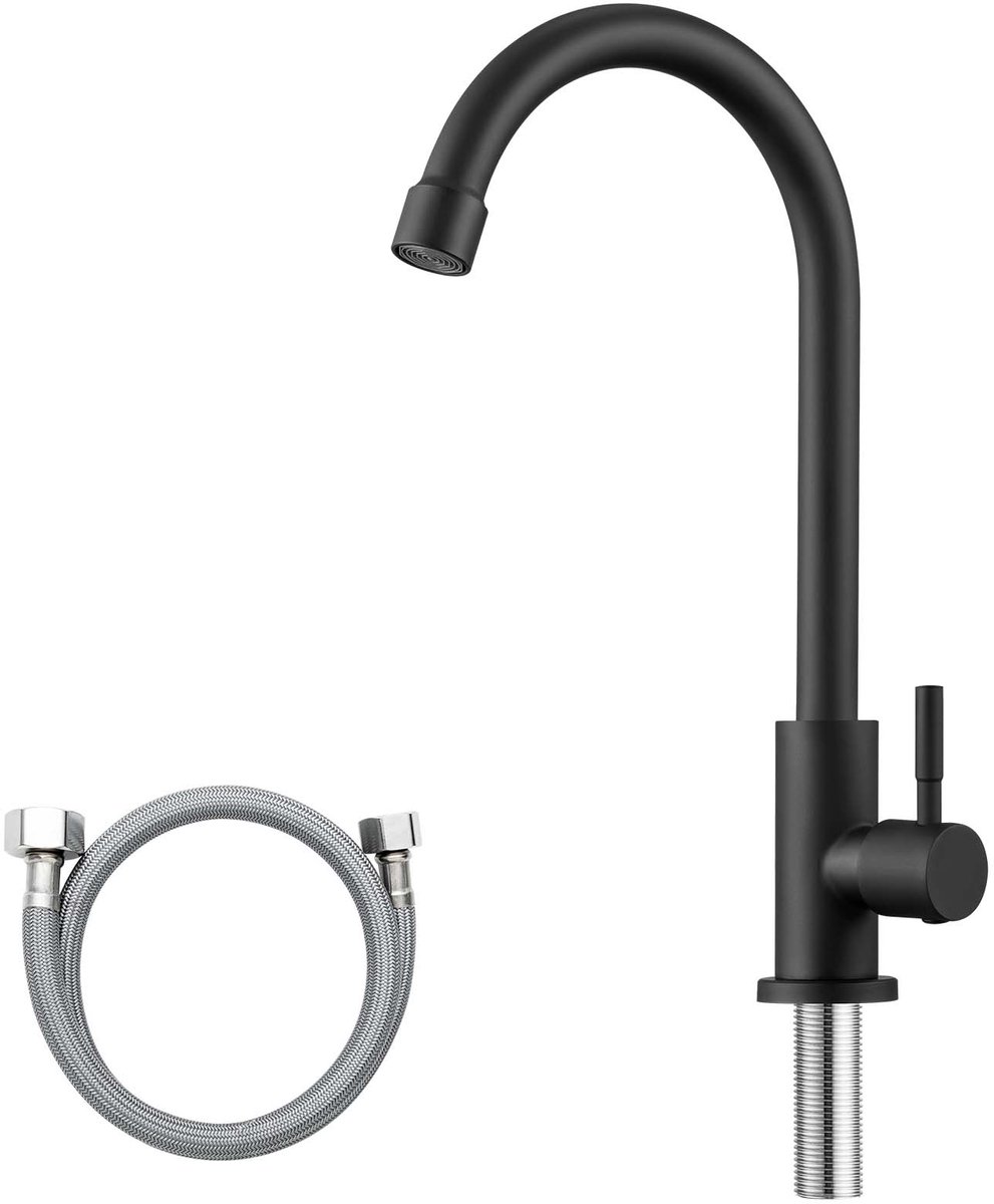 Sofetiy MAX Keukenkraan zwart - Koudwaterkraan Keuken - 360° draaibare keukenkraan - Handd