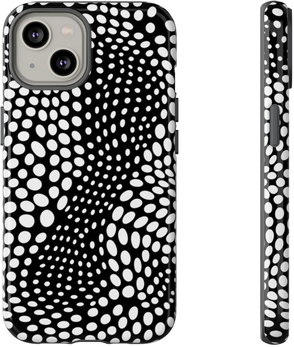 Zwart-Wit Optische Illusie Patroon – Telefoonhoesje Geschikt voor iPhone 14