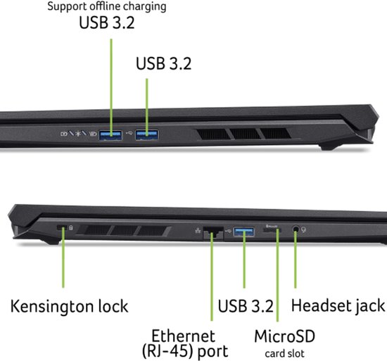 Acer Nitro V 16 AI ANV16-42-R9J1 - CoPilot+ PC - Gaming Laptop - 16 inch 180Hz - AMD Ryzen 7 - 32GB - 1TB SSD - RTX 5060