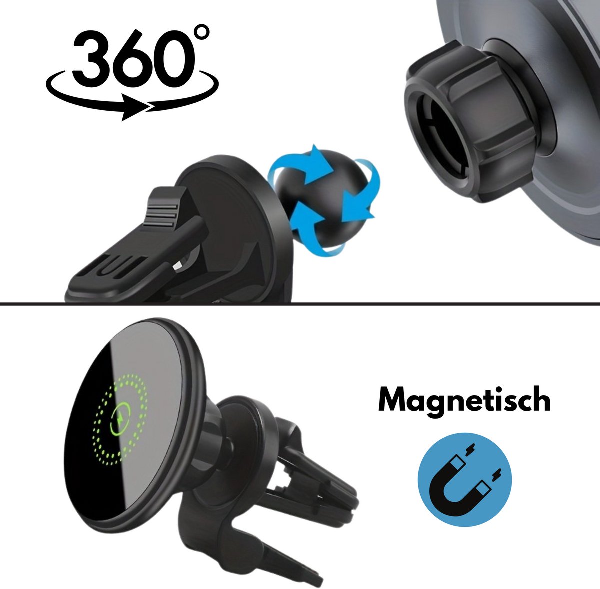 Magnetische telefoonhouder voor in de auto - sterke grip - 1 stuk