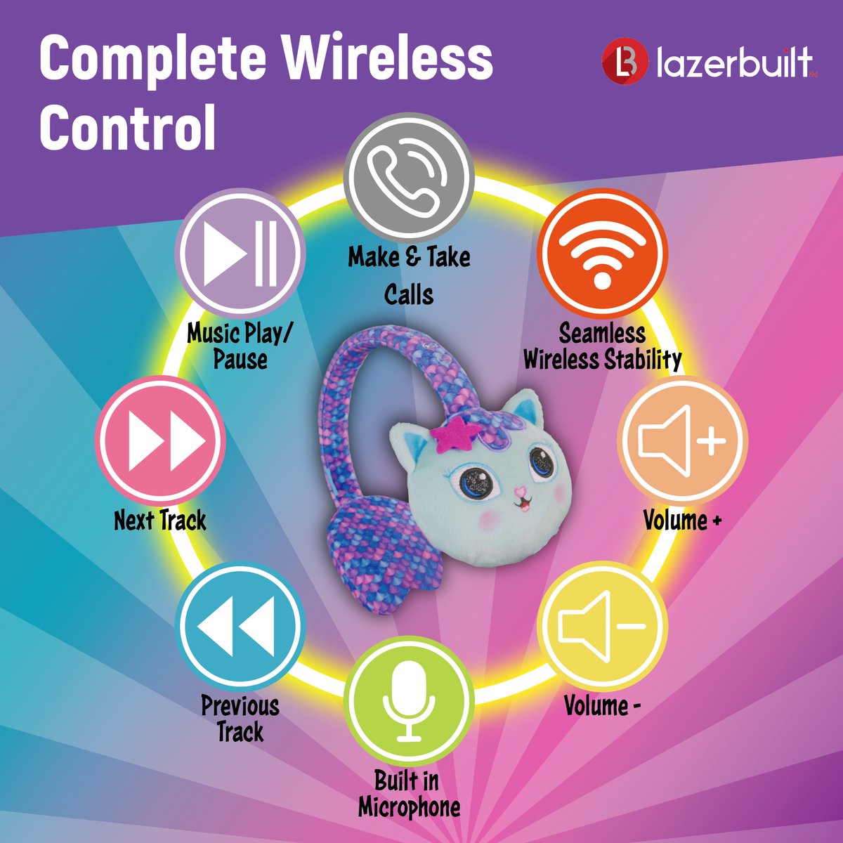 Gabby's Mercat Draadloze Kinderkoptelefoon met - afbeelding 2