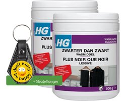HG zwarter dan zwart wasmiddel 500gr - 2 stuks - inclusief sleutelhanger