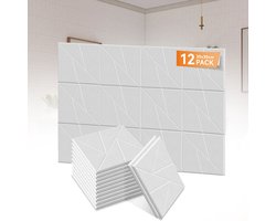 12x V-patroon Akoestische Panelen – Geluidsabsorptie & Studio Akoestiek – Wit – voor KTV, Studio & Bar