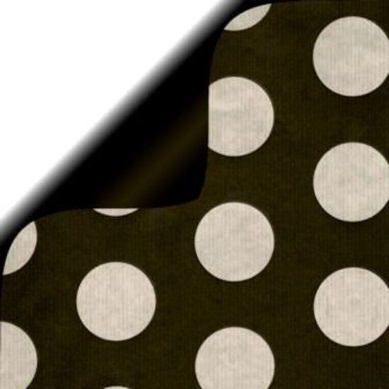 Papier cadeau Zwart à pois argentés 30 à 100 cm - 200 mètres |variante : 30 cm / 200 mtr.