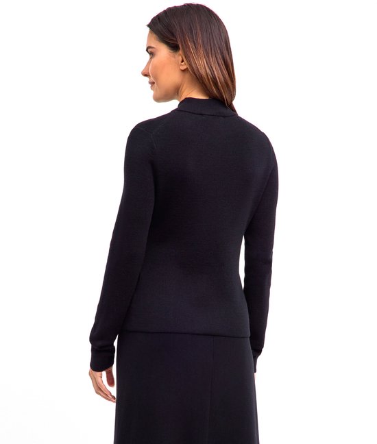 Pull à col roulé en laine douce et chaude FALKE Favorites Ultrafine Mock Neck pour femme, noir - taille L