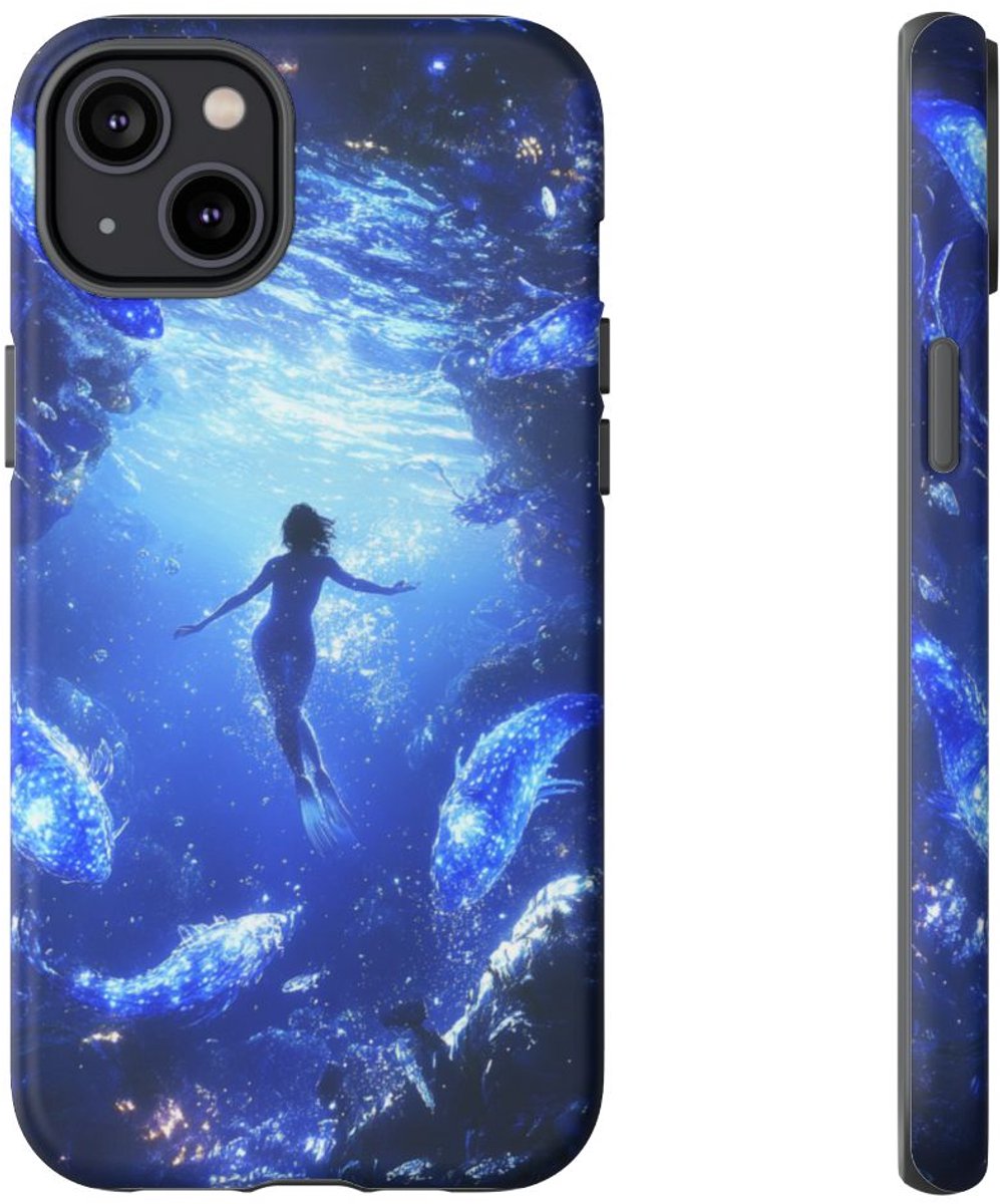 Bioluminescente Onderwaterwereld – Telefoonhoesje Geschikt voor iPhone 14 Plus