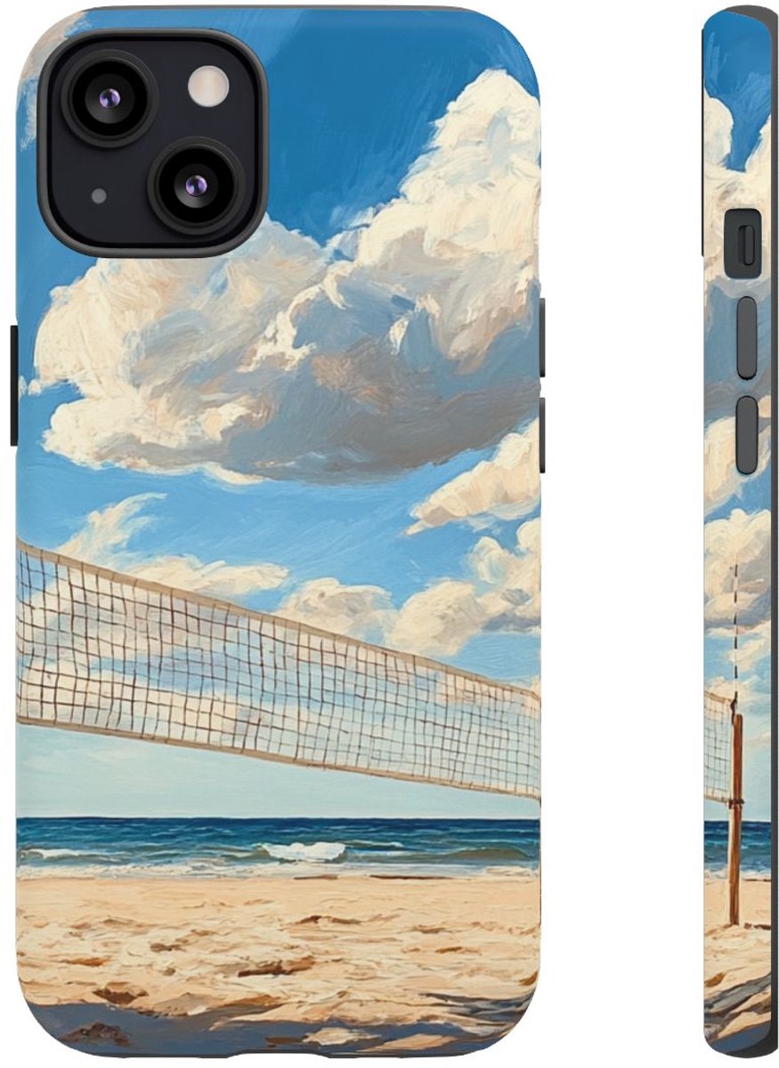Volleybalnet op Zonnig Strand – Telefoonhoesje Geschikt voor iPhone 13