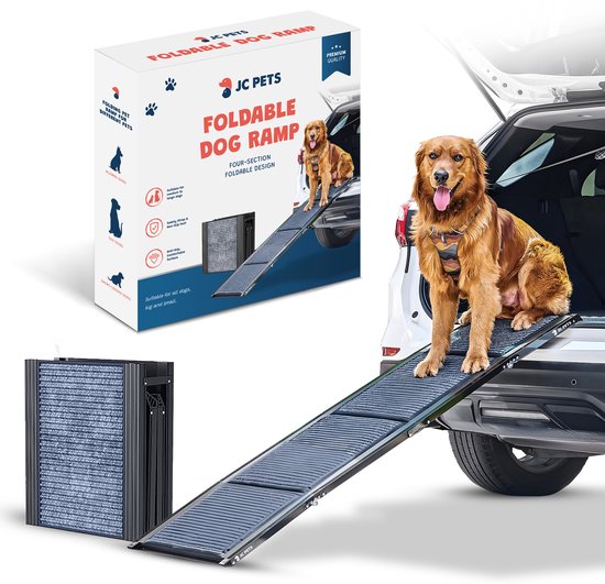 JC Pets hondenloopplank auto – opvouwbaar – 1.6m – aluminium