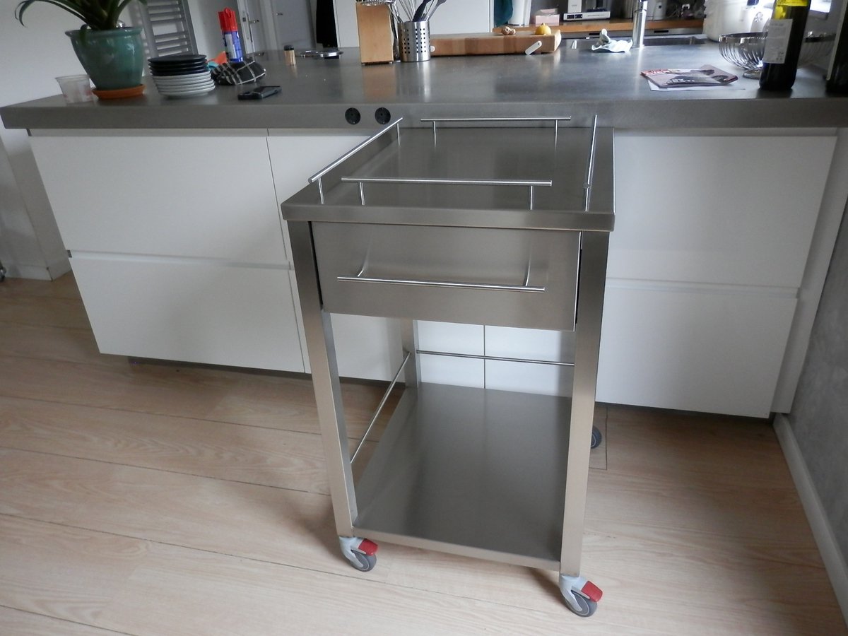Keukentrolley Essen, RVS Keukentrolley, Trolley RVS, Keukentrolley verrijdbaar