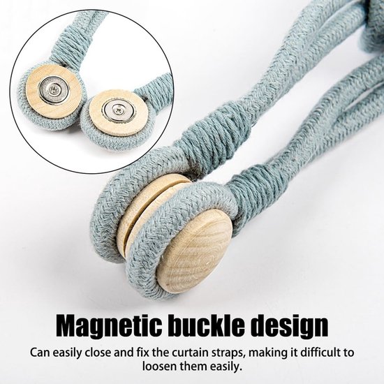 Gordijn Tiebacks - 2 STKS Geweven Magnetisch Gordijn Decoratief Touw voor Raambehandeling en Slaapkamer Decor — afbeelding 2