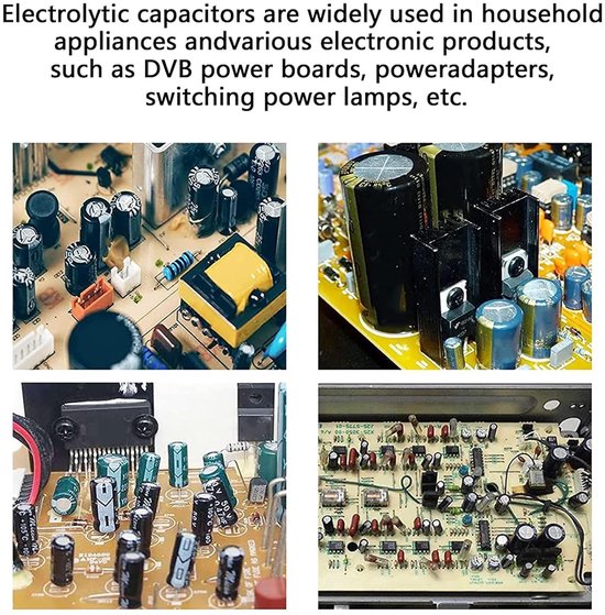 460Pcs Elektrolytische Condensator Kit - Inline Aluminium Elektrolytische Condensator Assortiment Kit - 6.3V 50V Groen - Elektronica Onderdelen
