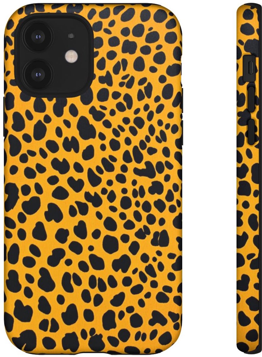 Zwart-Oranje Luipaardprintpatroon – Telefoonhoesje Geschikt voor iPhone 12