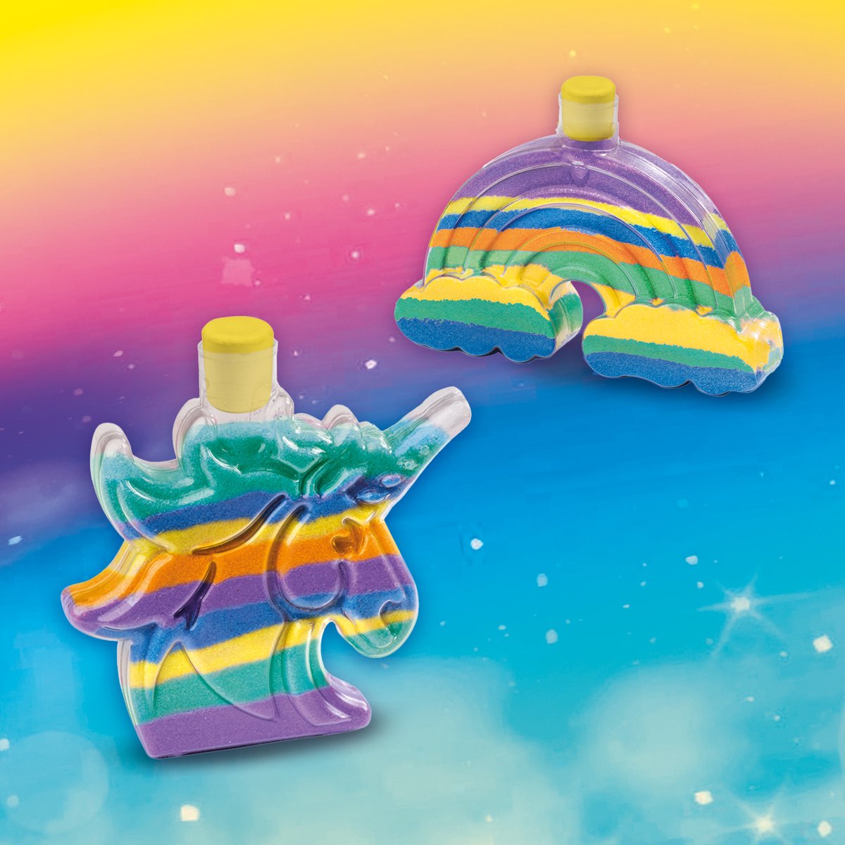 SES Creative - Galaxy - Zandkunst - Knutselen Meisje - Unicorn en Regenboog - 5 Kleuren en 1 Trechter - Vanaf 5 Jaar — cadeau in Hobby - foto 3