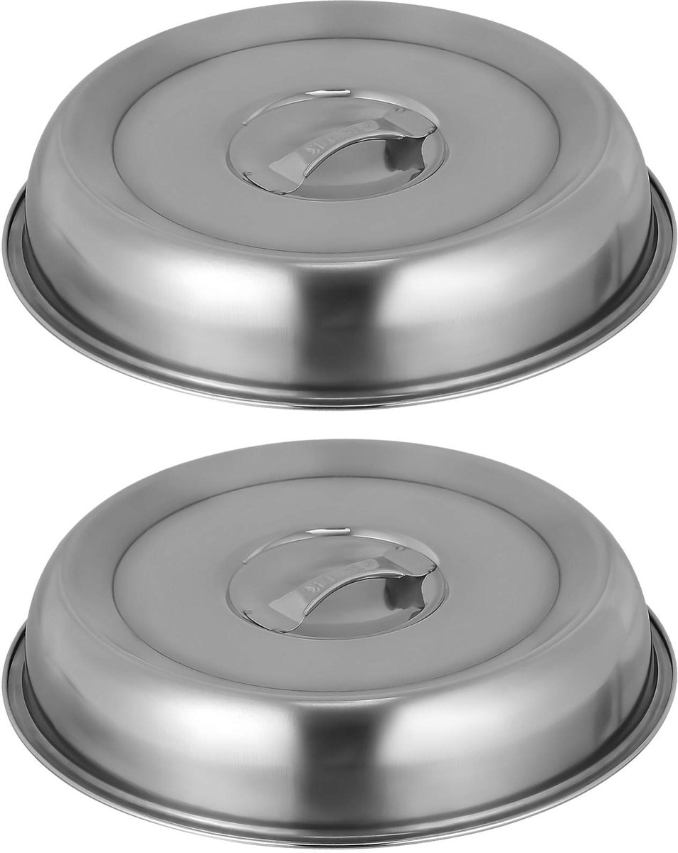 RVS Warmhoudstolp - Rond - Set van 2 - Voor het warmhouden van gerechten op borden en grill - Geschikt voor binnen en buiten - Ø 20 cm