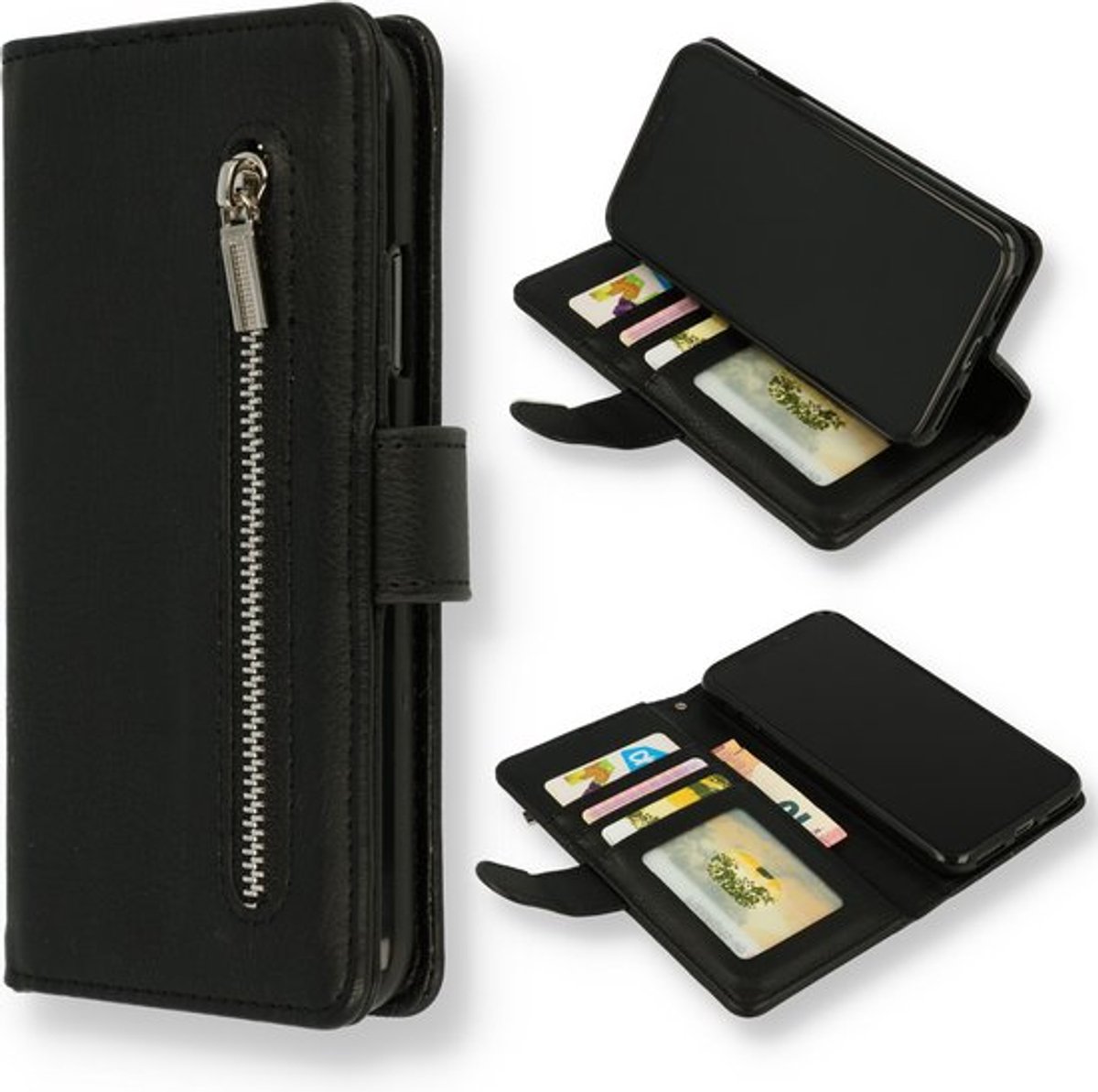 Apple iPhone 16 Pro Max - Zwart - Portemonnee Book Case met Rits