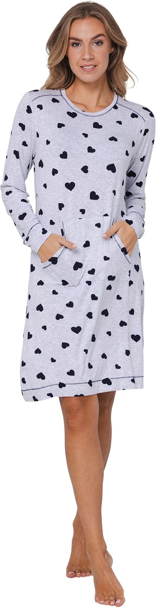 Rebelle Nachthemd - Silver Frost - Viscose - Hartjes - Grijs